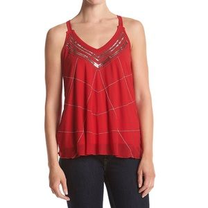 Red sequin beaded cami / tank